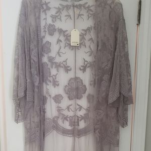Beautiful gray lace kimono
